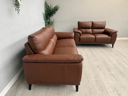 Furniture Village - Morgan 3 Seater + 2 Seater Leather Sofa Set RRP £2890