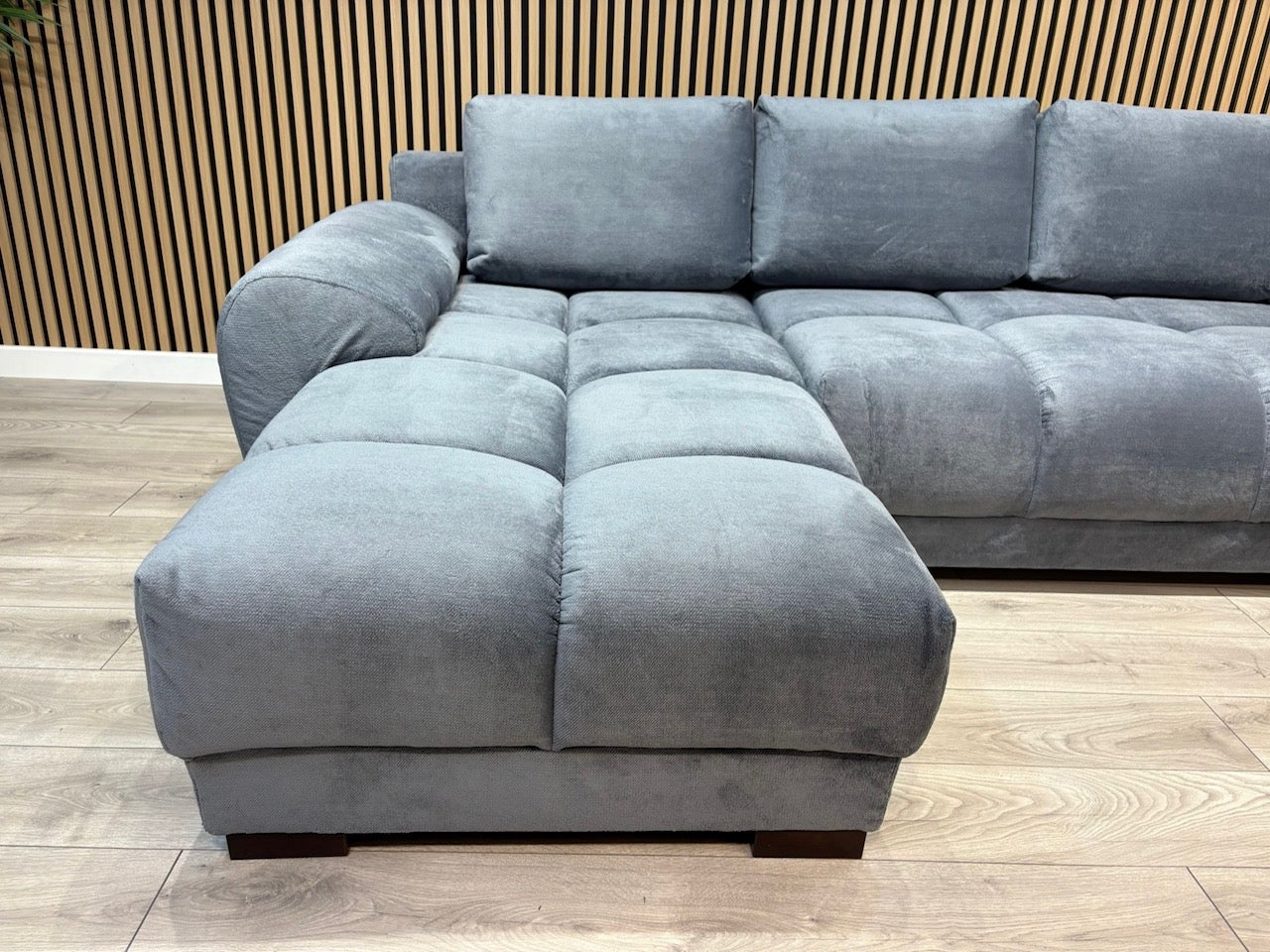 AZZURO Premium Fabric LHF Corner Chaise Sofa Bed with Storage, Grey - RRP £1,799