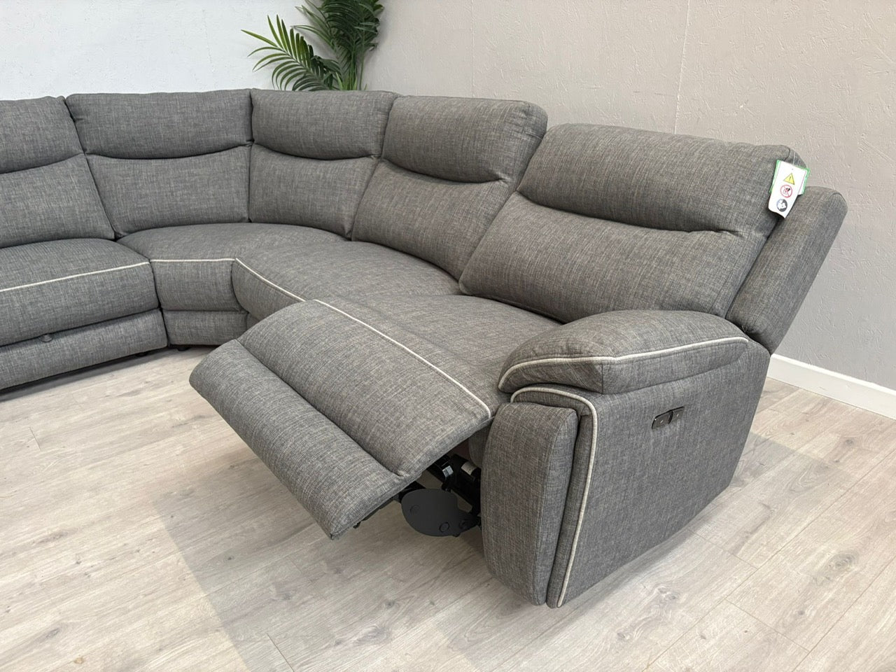 DFS Trek Fabric 2 Corner 2 Power Recliner Sofa with Console + Footstool - RRP £2578