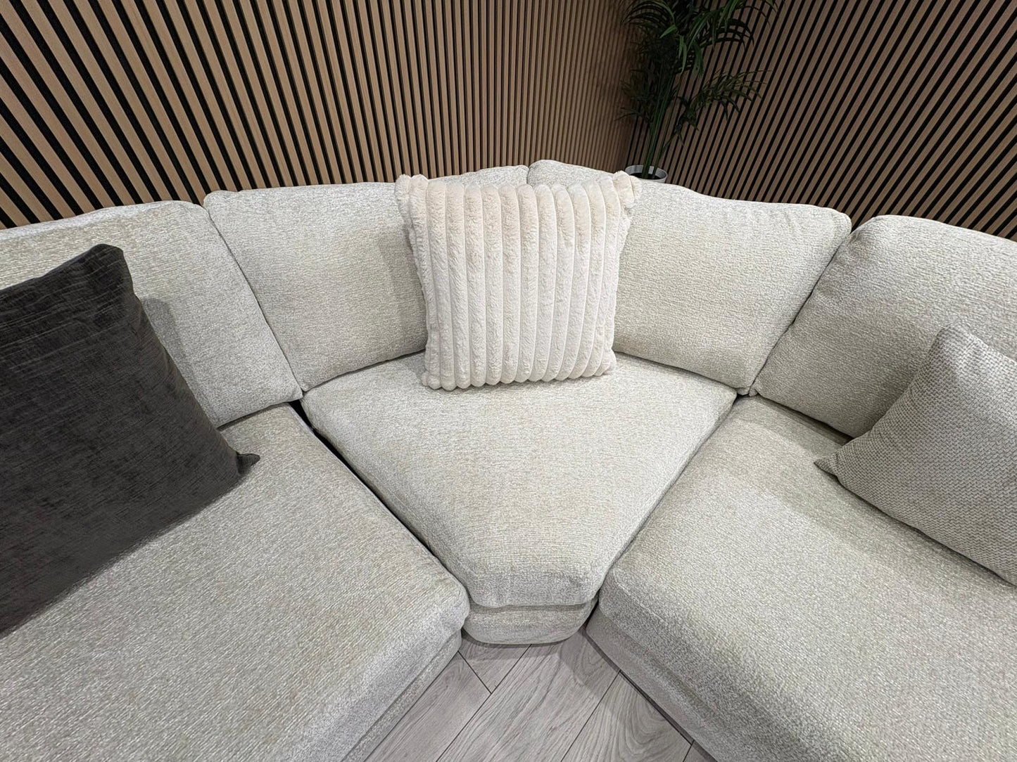 Sofology Marble Arch Style 2 Corner 2 Large Fabric Corner Sofa, Stone - RRP £3,129