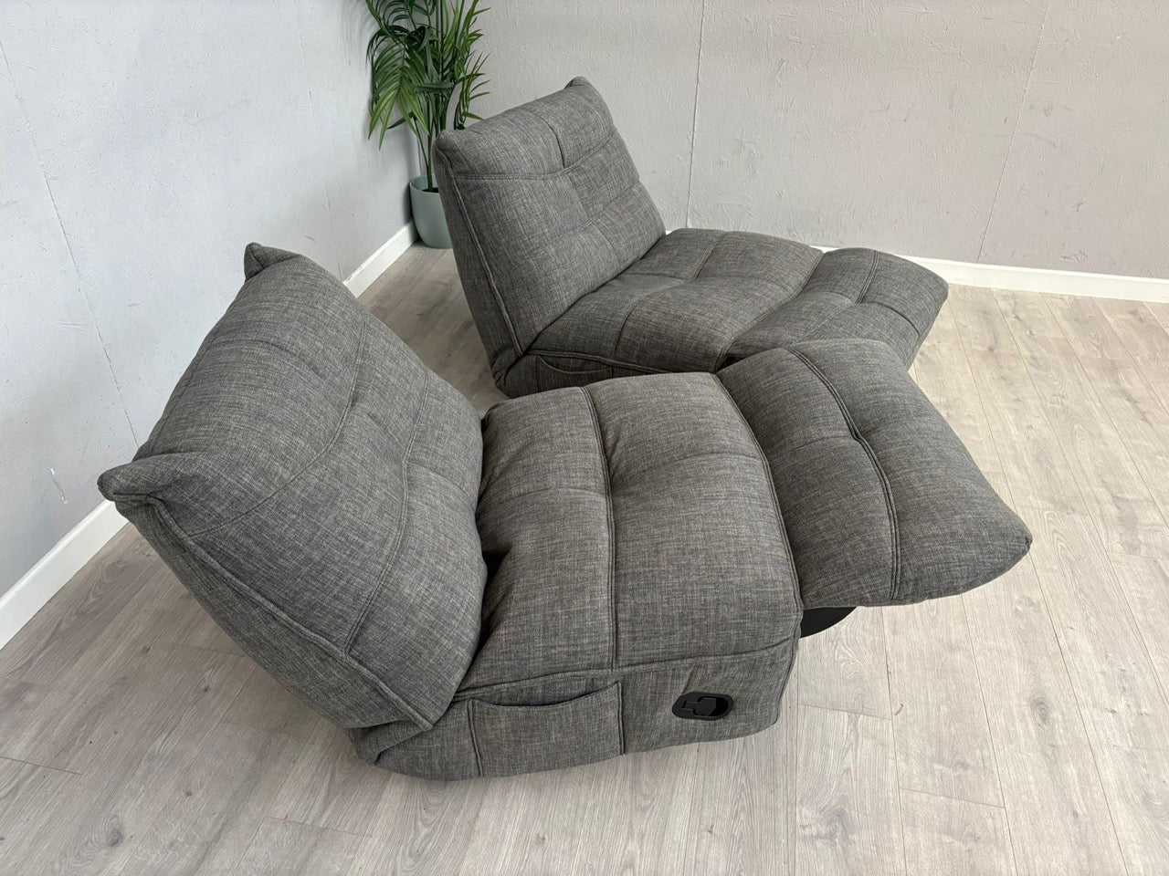 DFS Clarke Pair Of Swivel Rocker Manual Recliner Chairs - RRP £1058