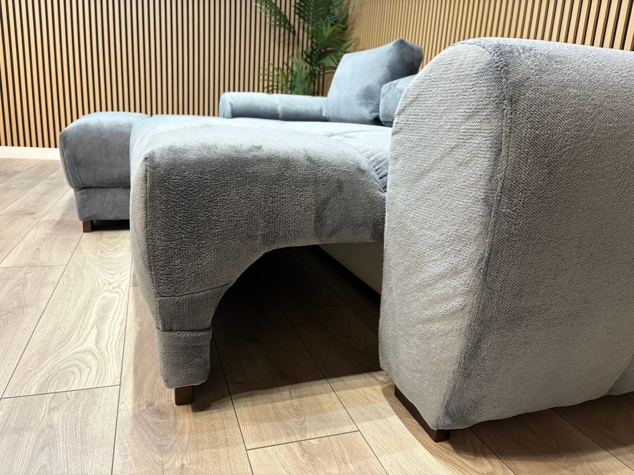 AZZURO Premium Fabric LHF Corner Chaise Sofa Bed with Storage, Grey - RRP £1,799