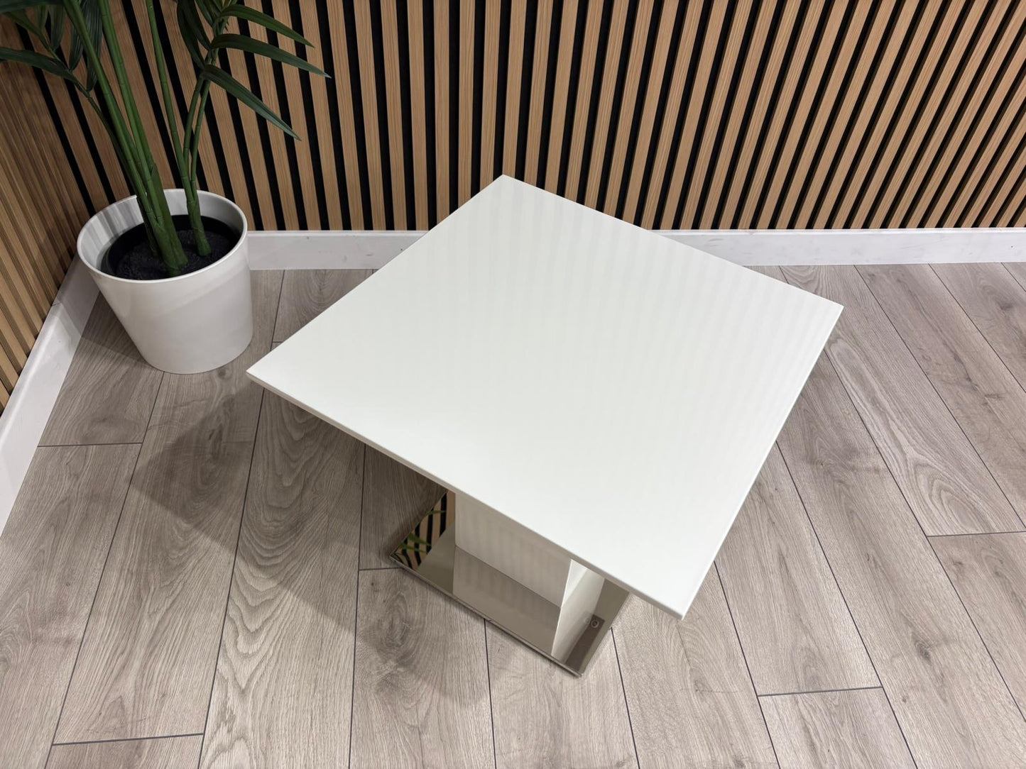 NEXT Sample - Grigio Gloss Square End Table - RRP £229