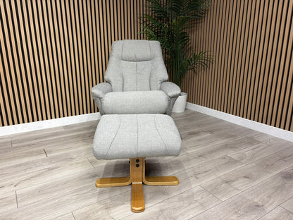 John Lewis Sample Relaxed Swivel Recliner Chair + Footstool - RRP £899