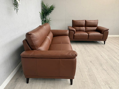 Furniture Village - Morgan 3 Seater + 2 Seater Leather Sofa Set RRP £2890