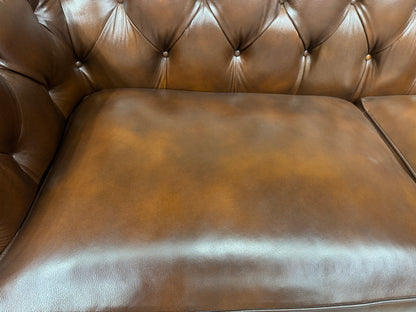 At The Helm Shackleton Style 3 Seater + 2 Armchairs Leather Chesterfield Sofa Set