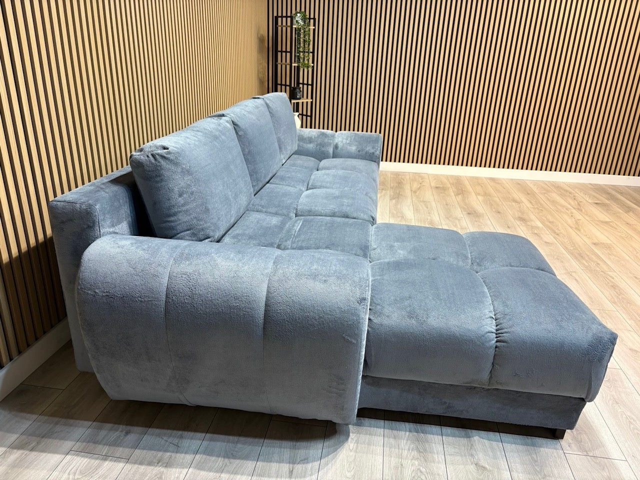 AZZURO Premium Fabric LHF Corner Chaise Sofa Bed with Storage, Grey - RRP £1,799