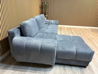 AZZURO Premium Fabric LHF Corner Chaise Sofa Bed with Storage, Grey - RRP £1,799