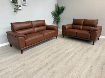 Furniture Village - Morgan 3 Seater + 2 Seater Leather Sofa Set RRP £2890