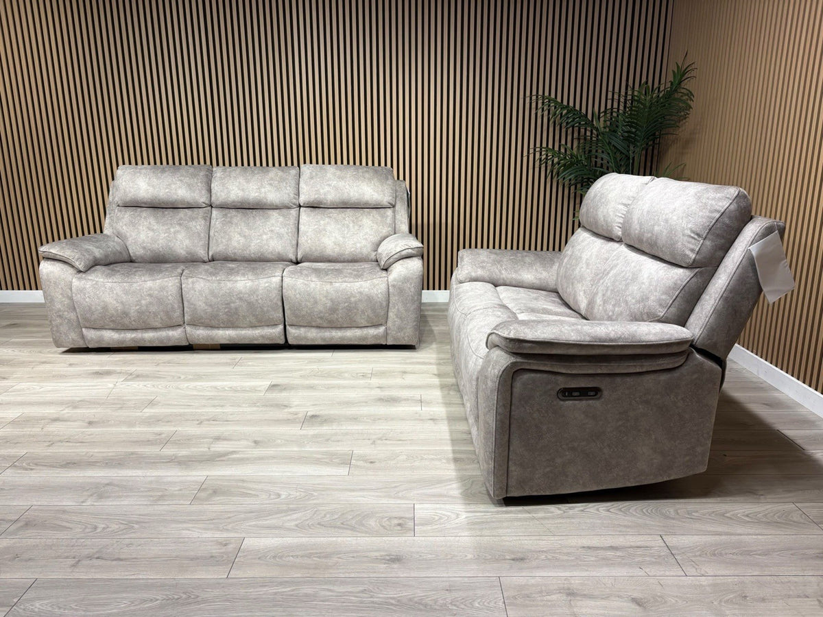 Furniture Village Fabric Power Recliner 3 Seater + 2 Seater Sofa Set - RRP £2590