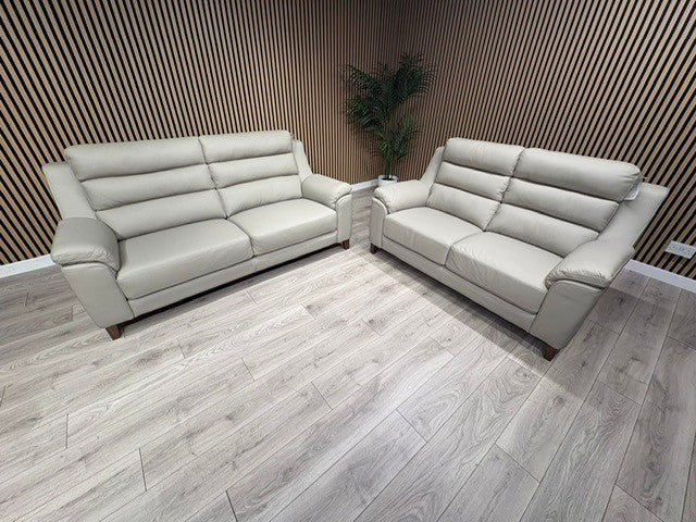John Lewis Sample BELLA Leather Sofa, Pearl - Different Combinations Available
