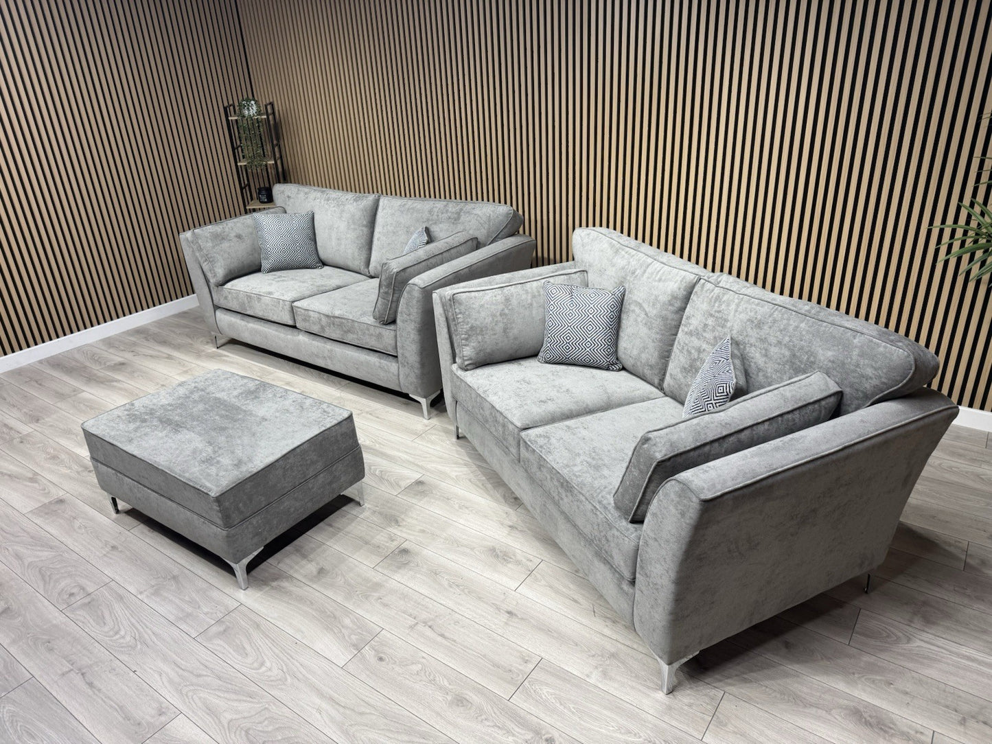 Furniture Village SASHA Fabric 3+2 Seater + Footstool Sofa Set - RRP £3490