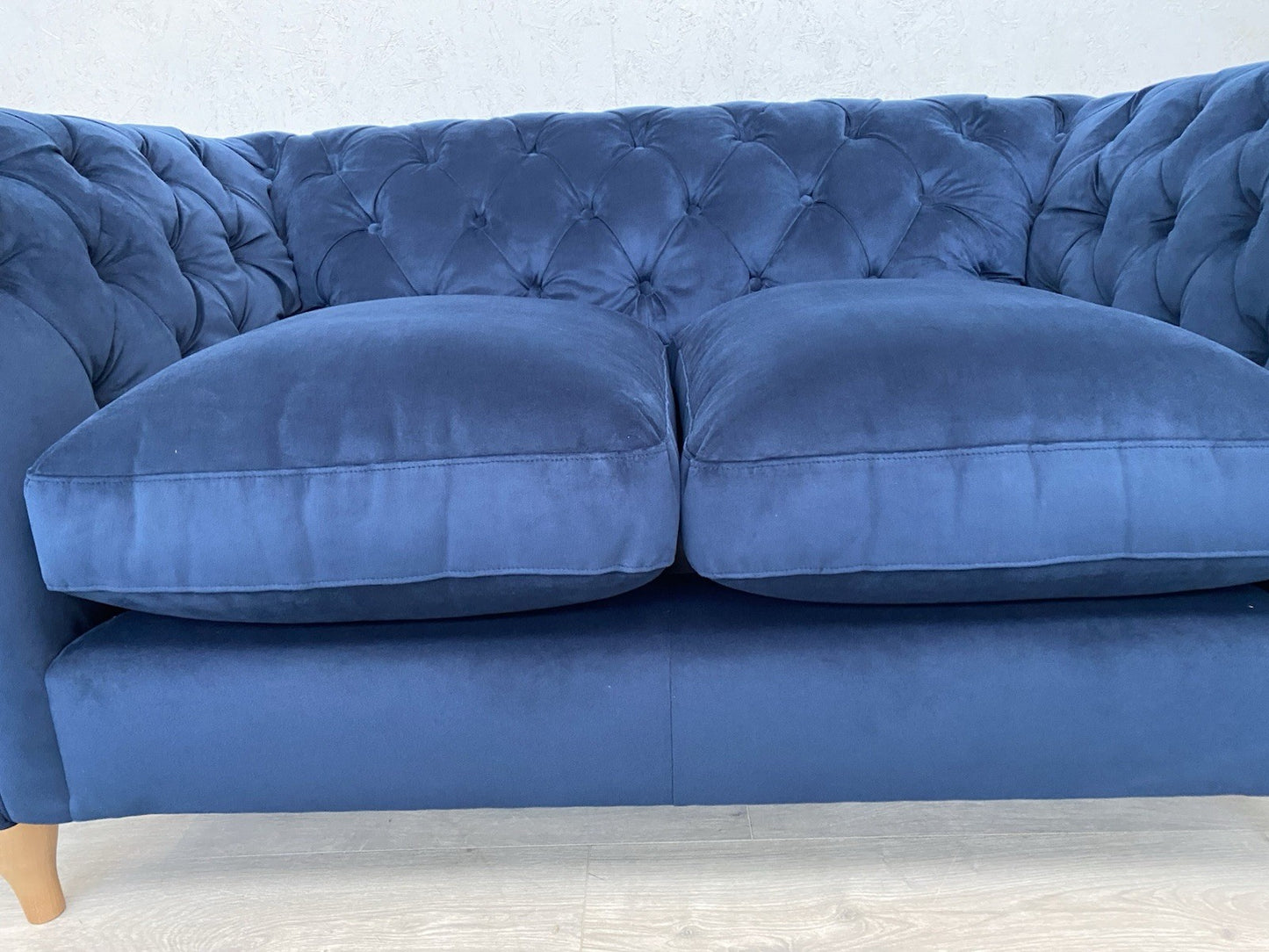 John Lewis - CROMWELL Chesterfield Fabric 2 Seater Sofa, Plush Navy - RRP £1,349