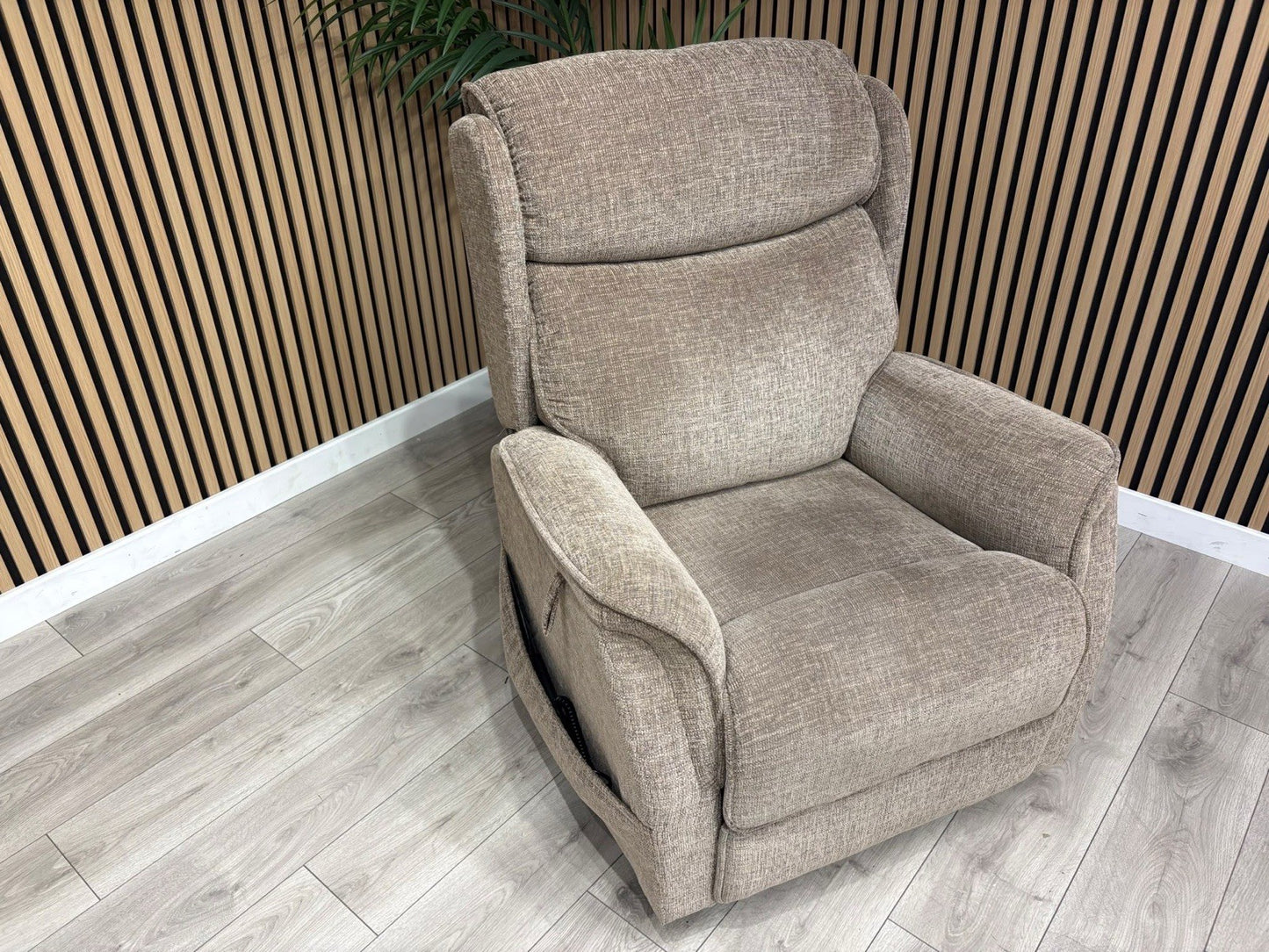 Furniture Village Fabric Rise & Recline Armchair, Mocha RRP £1499