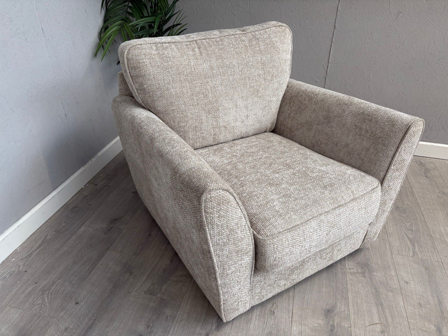 Furniture Village TABITHA Fabric Chair Armchair, Stone - RRP £995