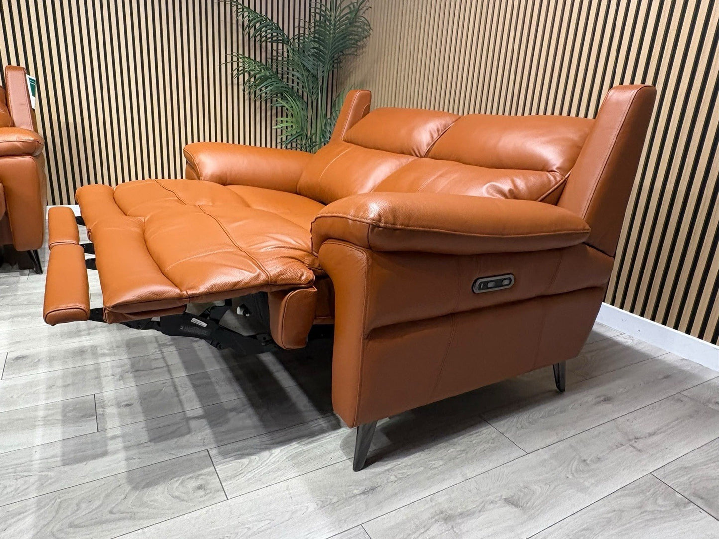 Furniture Village PANACHE Style Leather 3 + 2 Seater Power Recliner Sofa Set