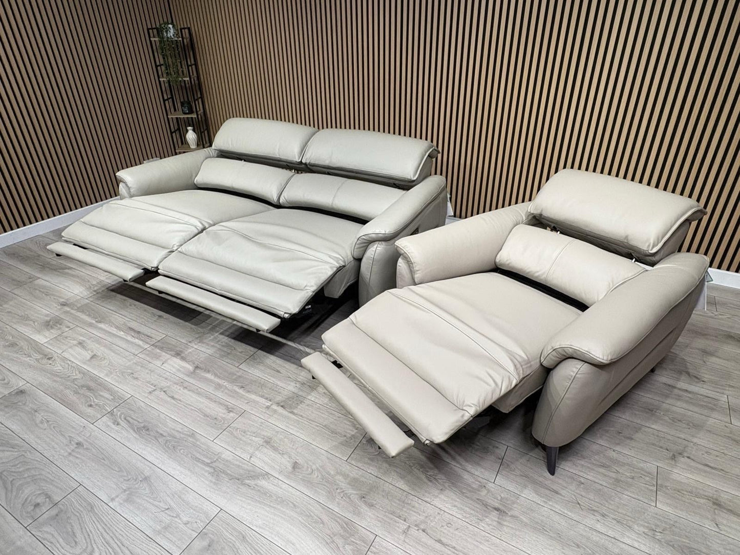 Furniture Village JUDE Style Leather 3 Seater Sofa + Armchair Set - RRP £4,490