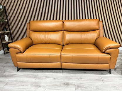 Furniture Village PANACHE Style Leather 3 + 2 Seater Power Recliner Sofa Set