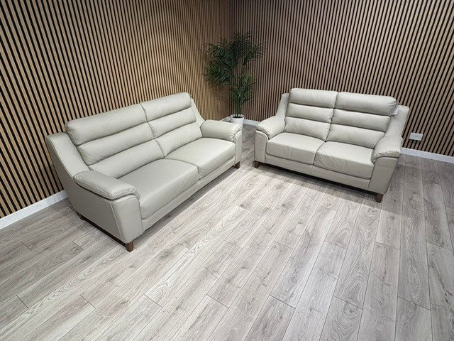 John Lewis Sample BELLA Leather Sofa, Pearl - Different Combinations Available