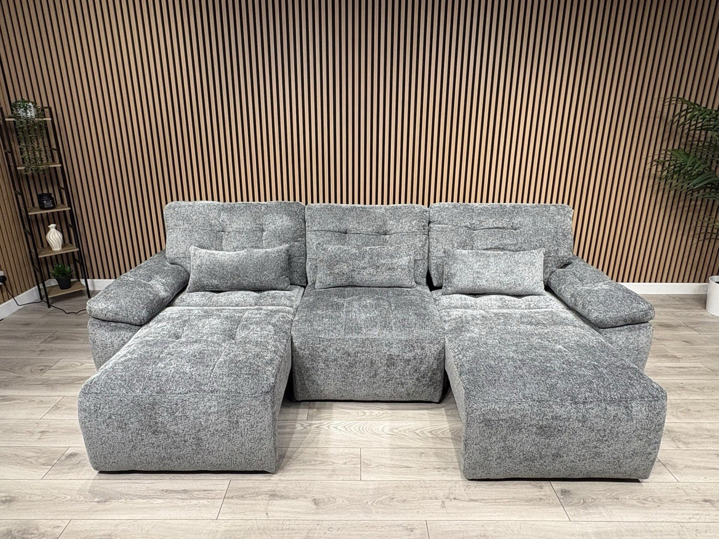 Dallas Electric Power Chaise Grey 3 Seater Sofa Bed - RRP £2500