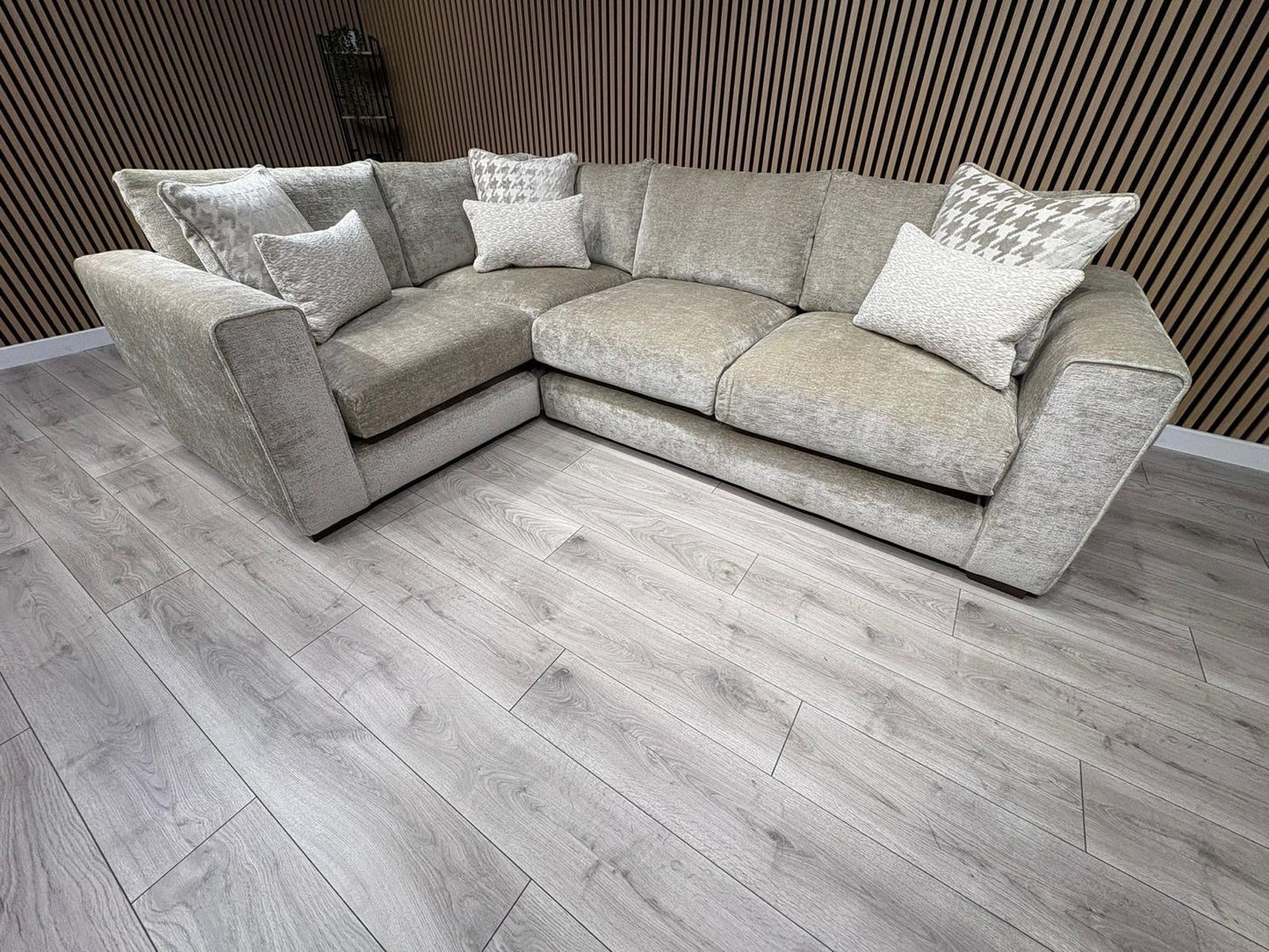 Ashley Manor ADISA Fabric LHF Corner Sofa Set, Pebble - RRP £2,999