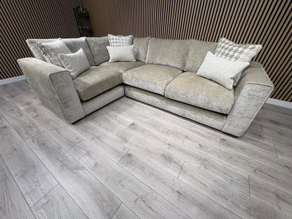 Ashley Manor ADISA Fabric LHF Corner Sofa Set, Pebble - RRP £2,999