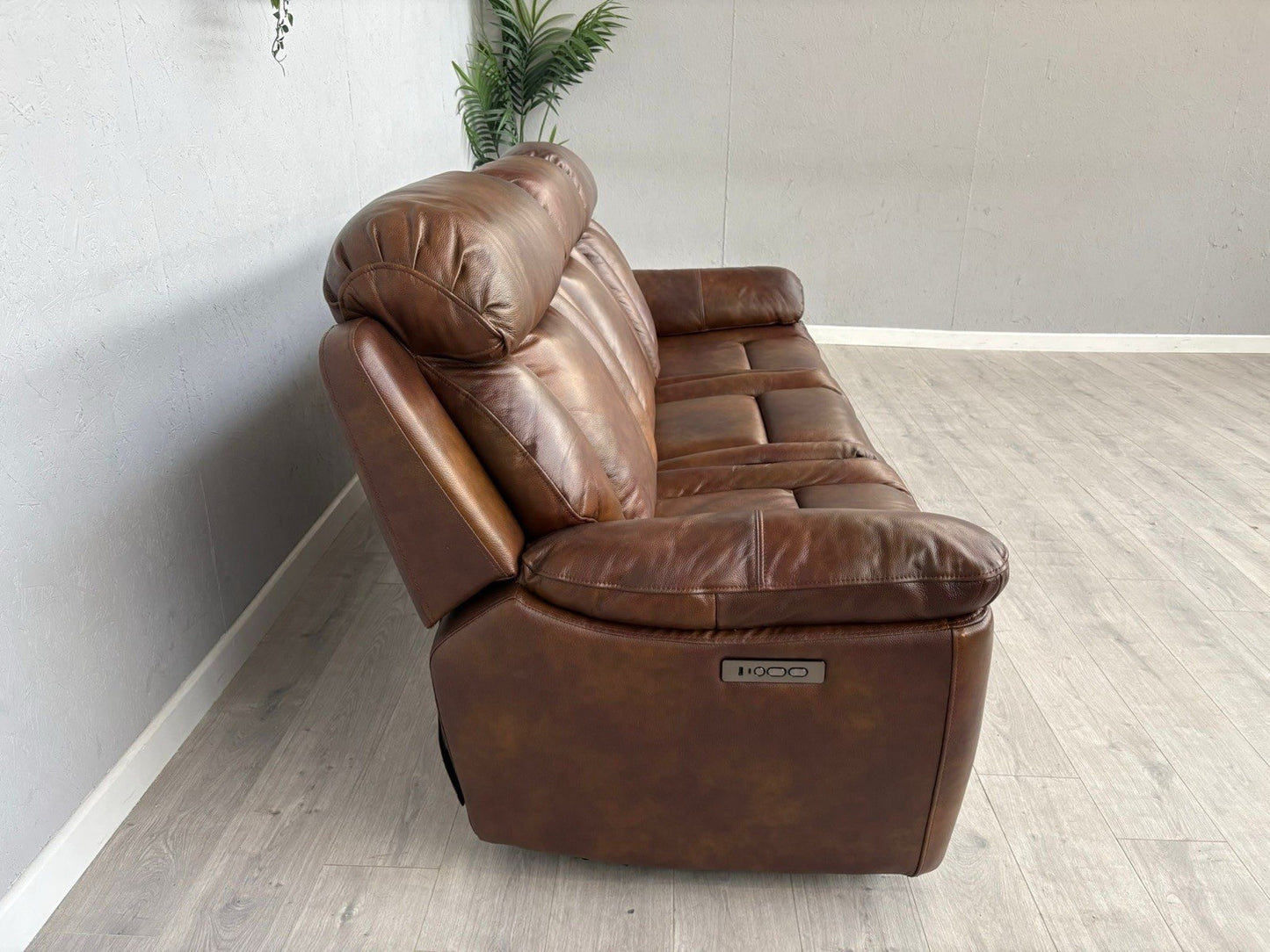 DFS Bravado Leather 3 Seater Sofa, Power Recliners, Fold Down Table - RRP £1,999