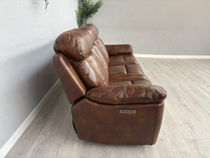 DFS Bravado Leather 3 Seater Sofa, Power Recliners, Fold Down Table - RRP £1,999