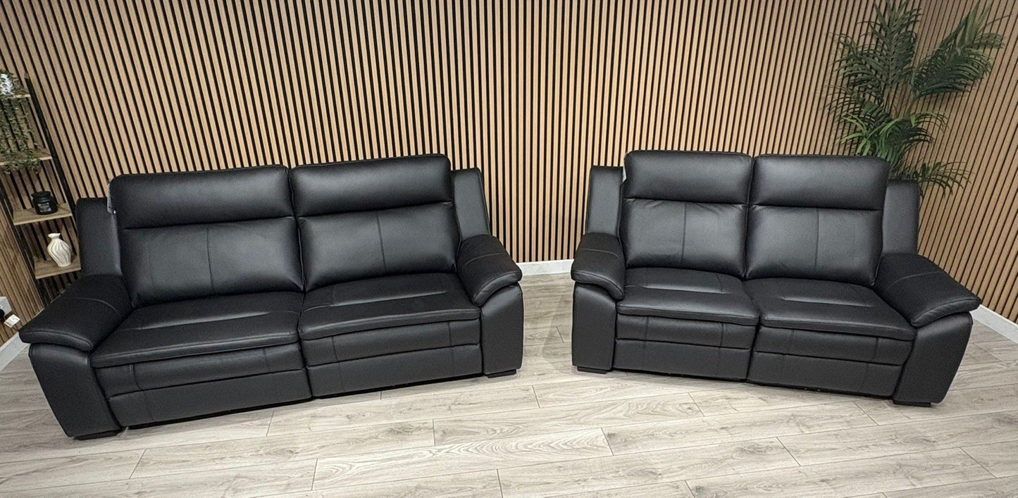 DFS Boston Leather 3 + 2 Seater Sofa Set, Power Recliners RRP: £4495