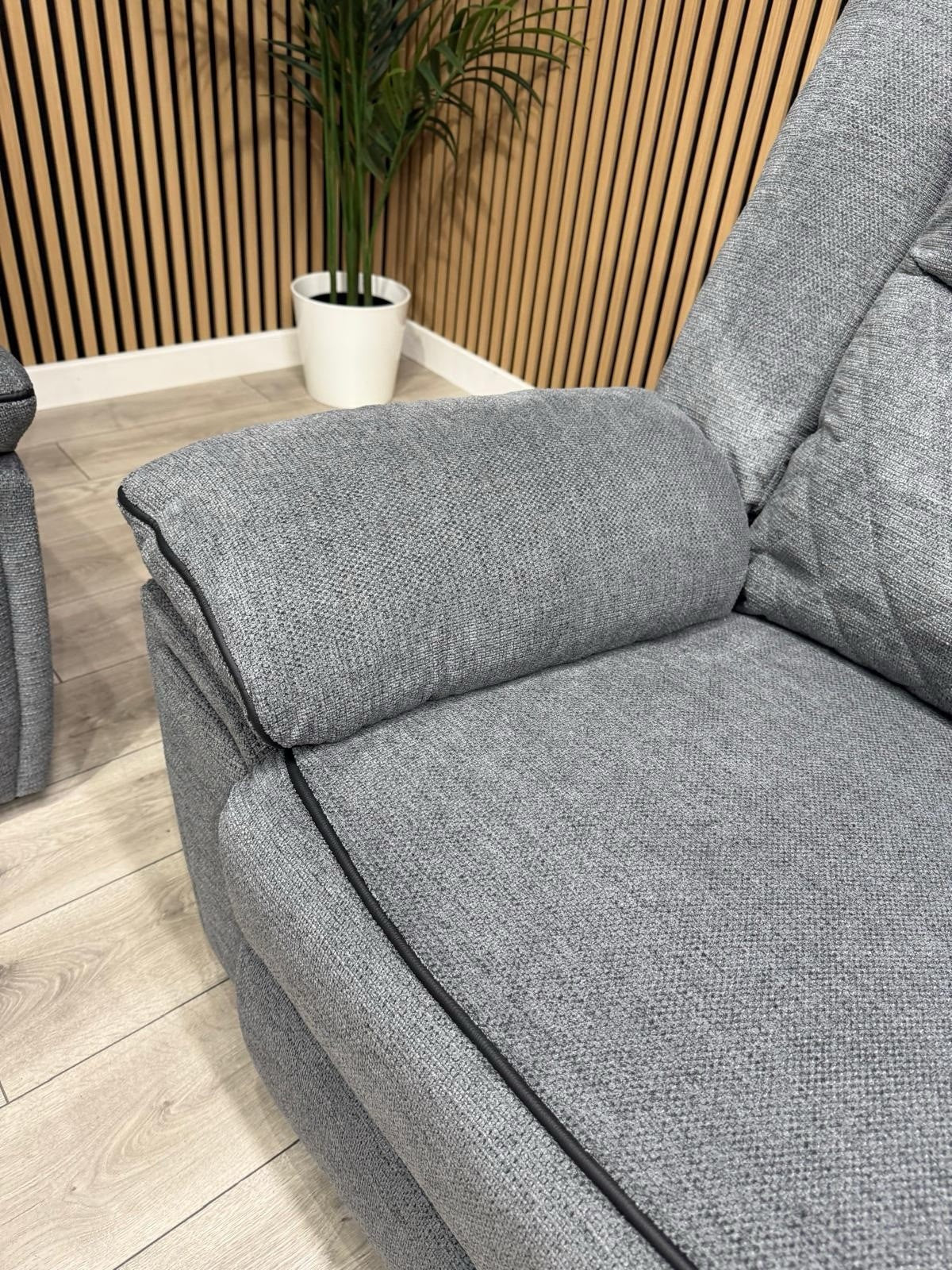 Very Myra 3 & 2 Fabric Manual Recliner Sofa Set Grey RRP £1,599