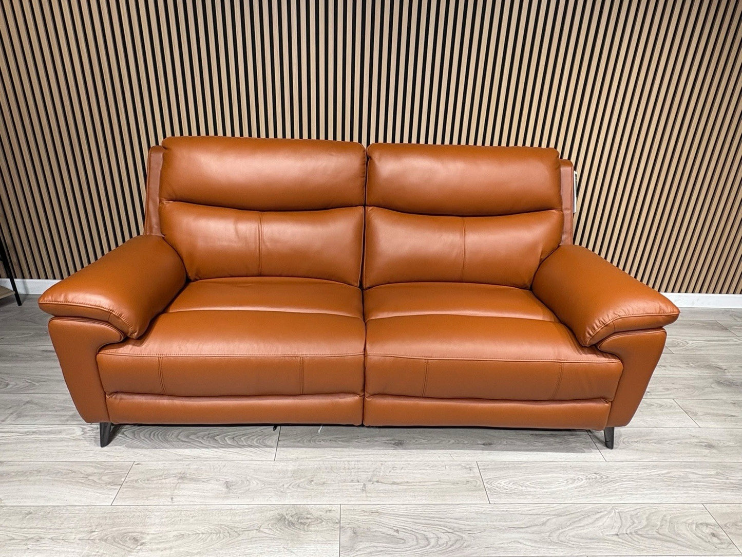 Furniture Village PANACHE Style Leather 3 + 2 Seater Power Recliner Sofa Set