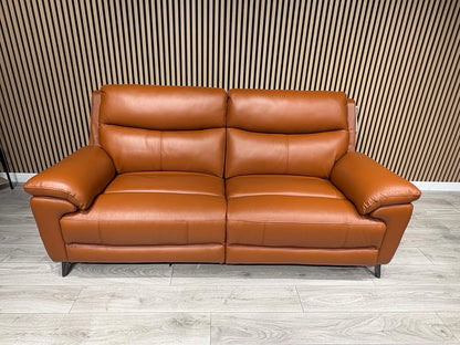 Furniture Village PANACHE Style Leather 3 + 2 Seater Power Recliner Sofa Set