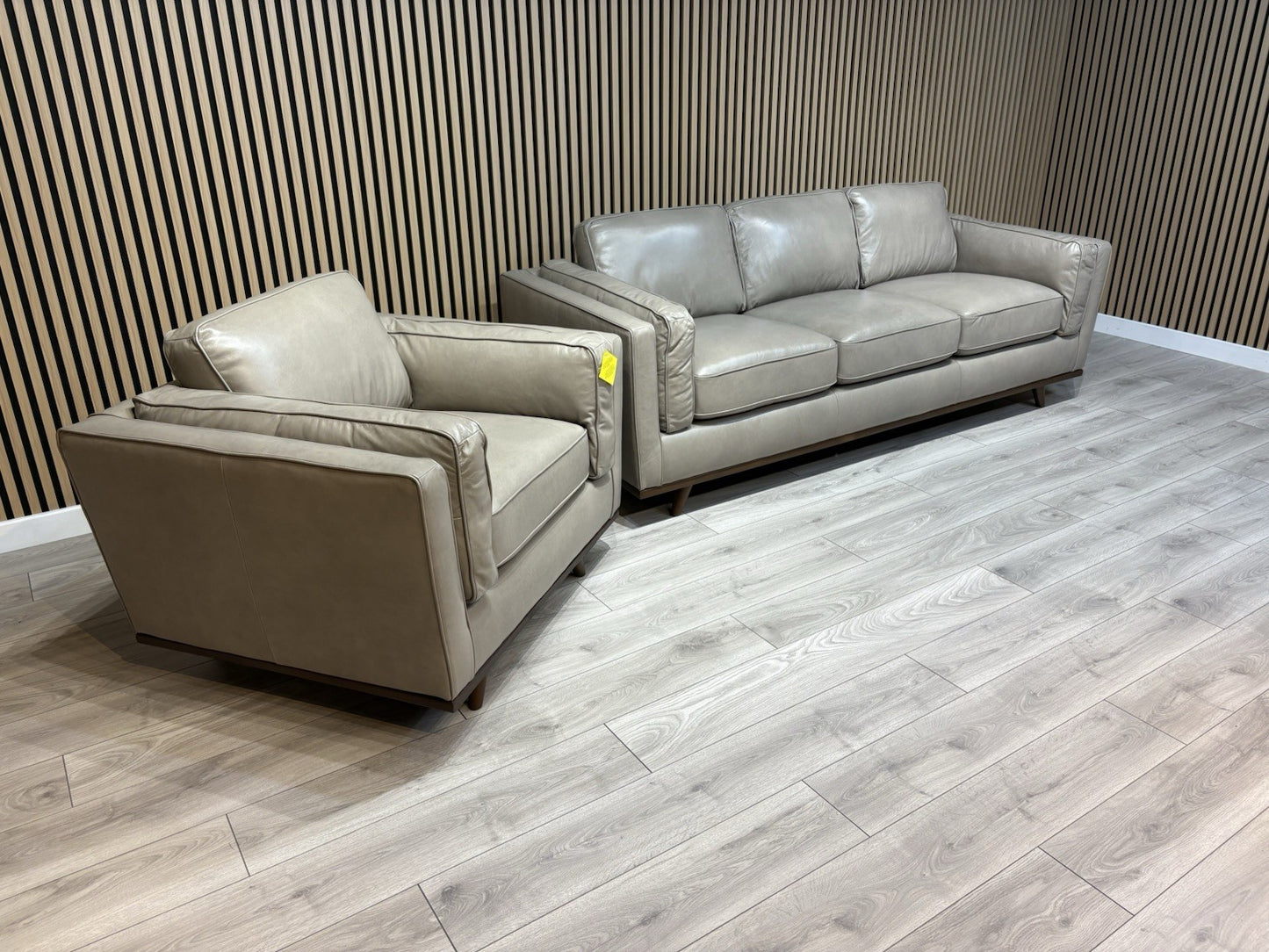 John Lewis Sample VALENCIA 3 Seater + Armchair Leather Sofa Set - RRP £4,198