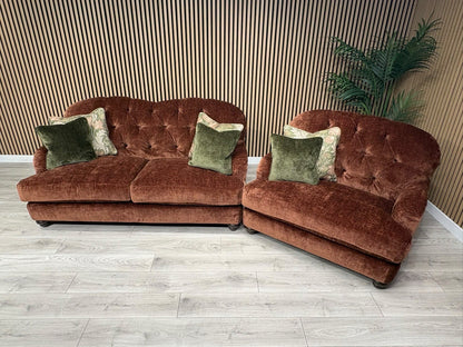 Alexander & James 3 Seater Button Back Sofa + Love Chair, RRP: £2895