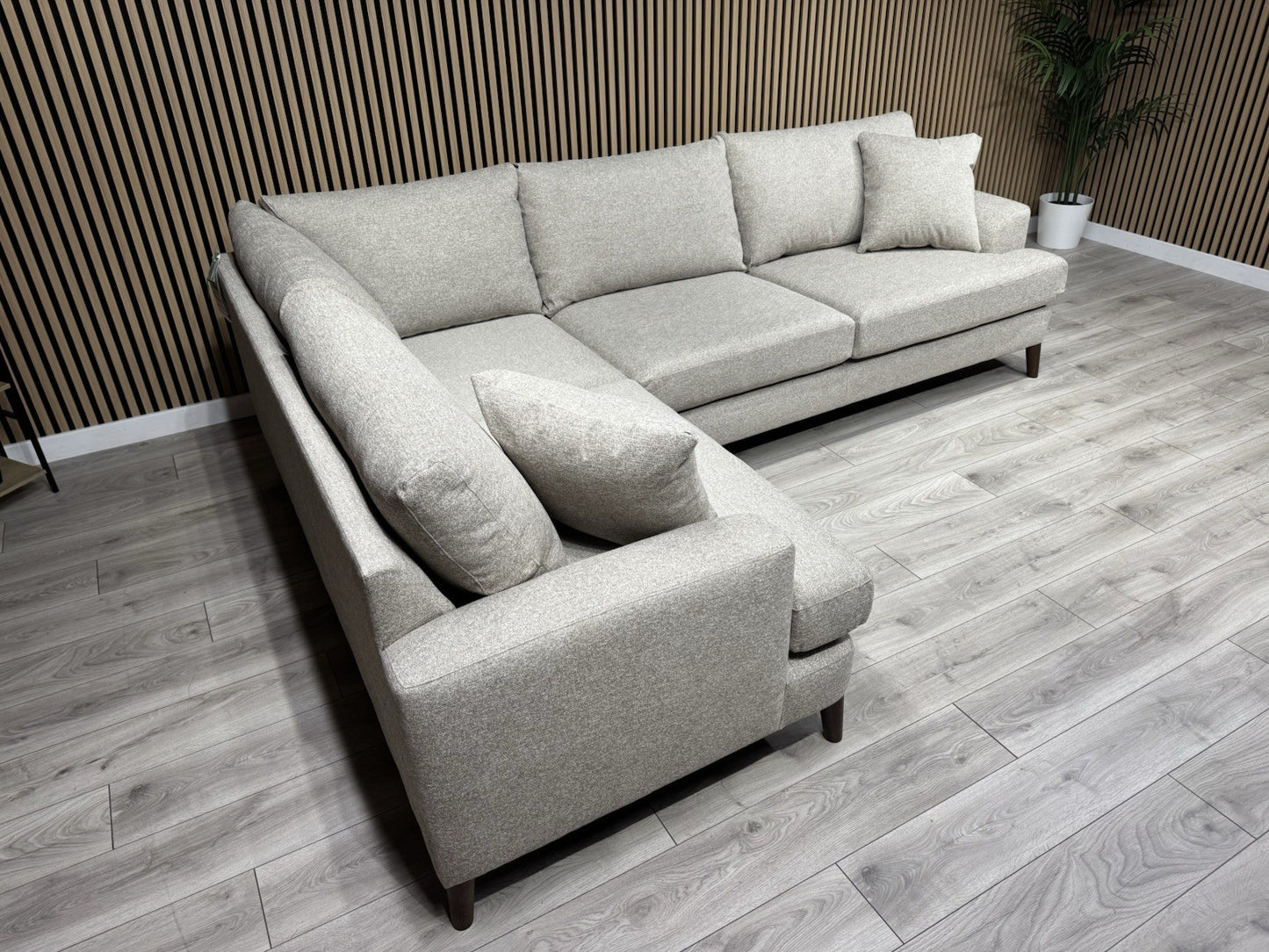 NEXT - Parker Fabric LHF Corner Sofa, Tweedy Chenille Mid Natural - RRP £2,275