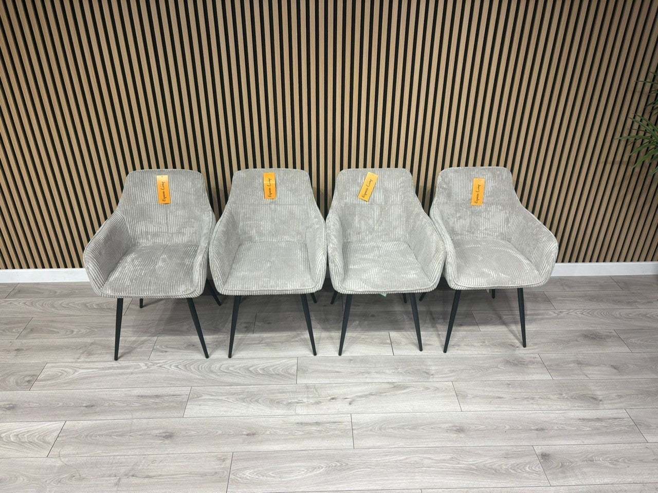 NEXT Sample - Light Grey Corduroy Dining Chairs
