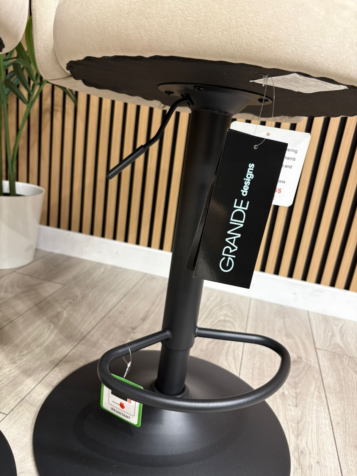 NEXT Sample - Brushed Velvet Cream Bar Stool