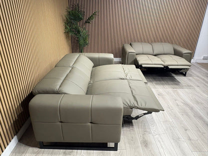 MARELLA 3 Seater + 2 Seater Power Recliner Leather Sofa Set RRP £4399