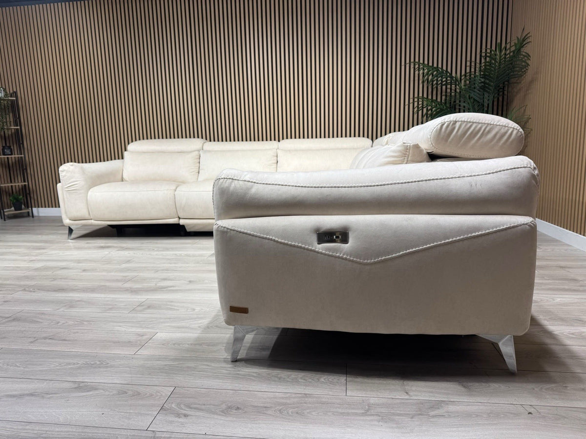 ScS GATTOLINO Fabric Power Recliner Corner Sofa, Manual Head Tilt - RRP £2,999