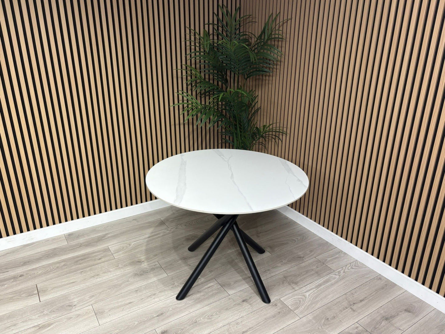 NEXT Sample - Vista Marble Effect Circular Dining Table - RRP £899