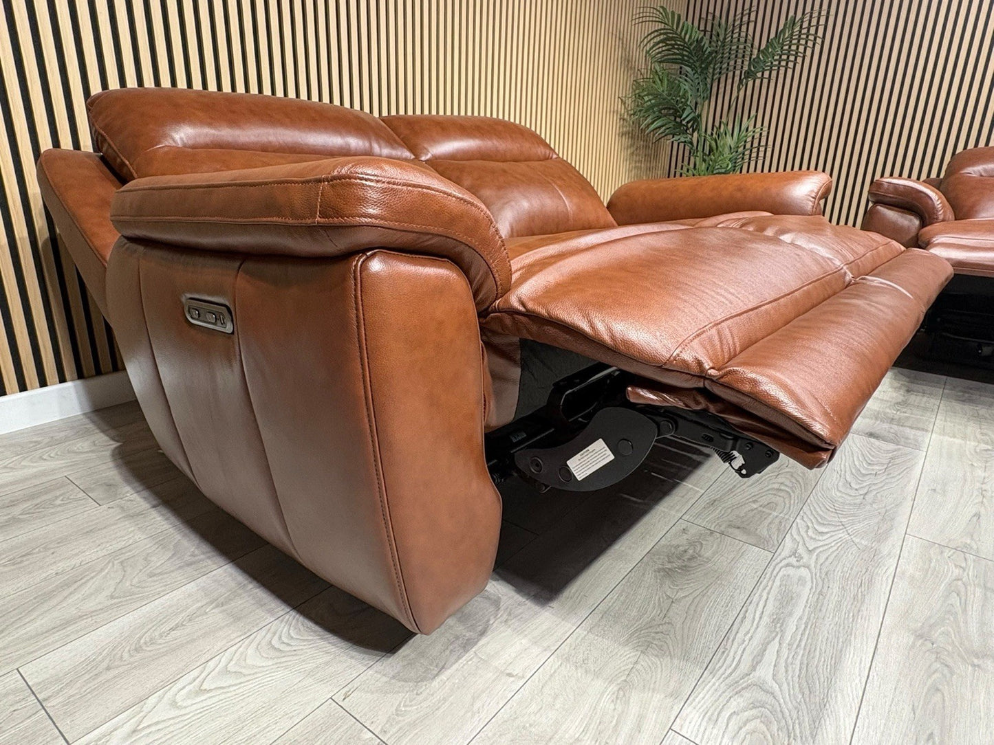 NAVONA 3 Seater + 2 Seater Leather Sofa Set, Power Recliners - RRP £3,498