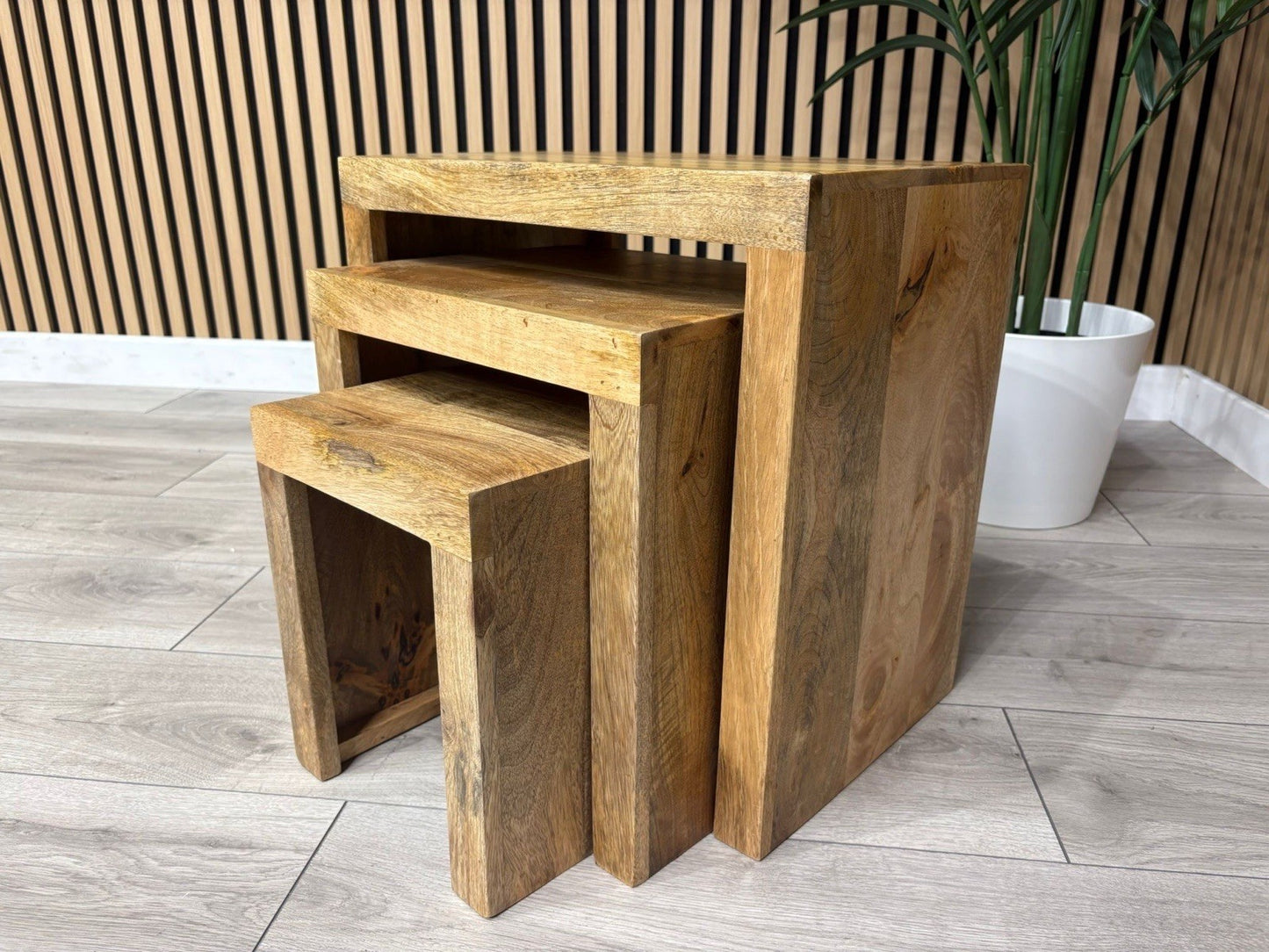 NEXT Sample - Cuba Mango Wood Nest Of 3 Tables - RRP: £395