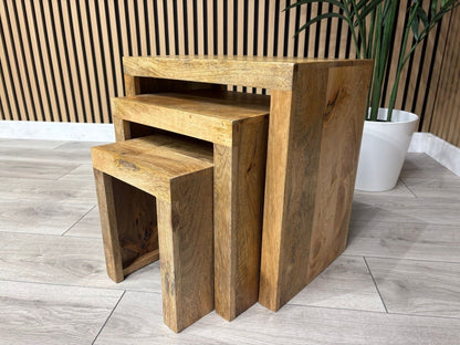 NEXT Sample - Cuba Mango Wood Nest Of 3 Tables - RRP: £395