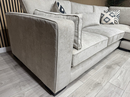Sofology CAVALLI Style Fabric Open Chaise Corner Sofa + Footstool RRP £5398 Made To Order