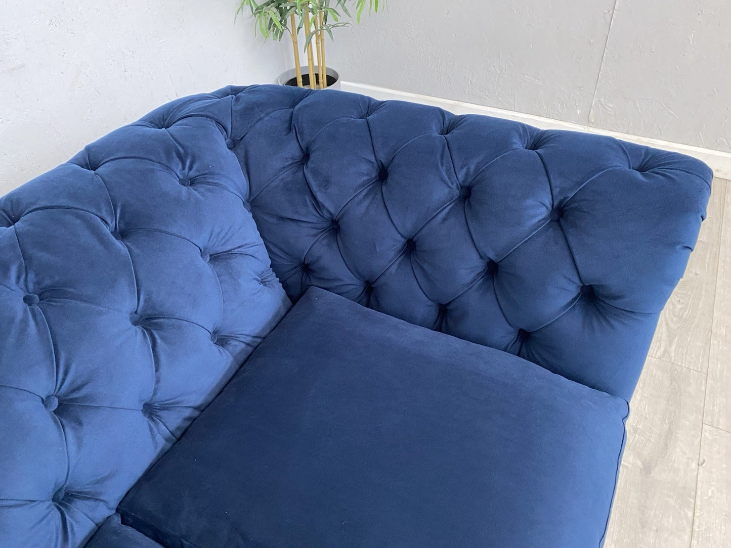 John Lewis - CROMWELL Chesterfield Fabric 2 Seater Sofa, Plush Navy - RRP £1,349