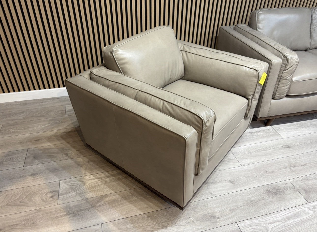 John Lewis Sample VALENCIA Leather Armchair, Greige - RRP £1799