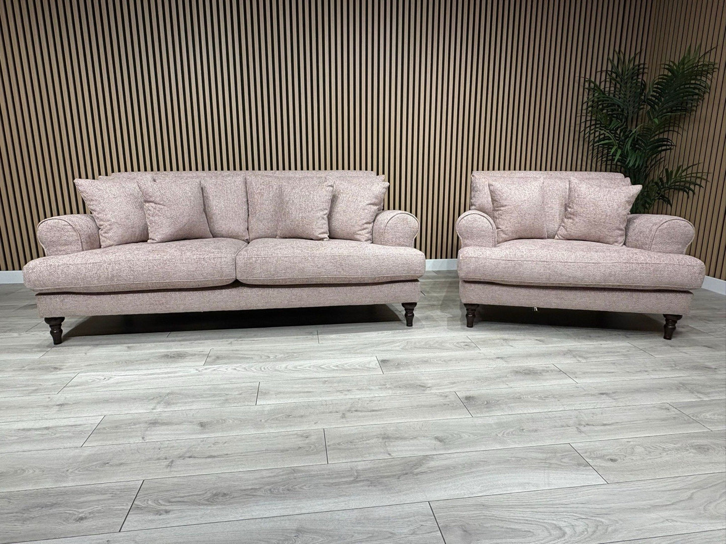 Laura Ashley LYNDEN Style Fabric 3 Seater Sofa + 1 Snuggle Chair - RRP £2895