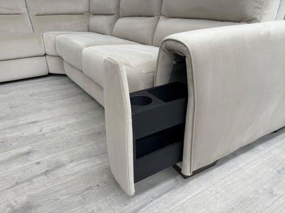 F.V Flex LHF Corner Sofa Bed with Power Recliner & Storage Arms - RRP £2945