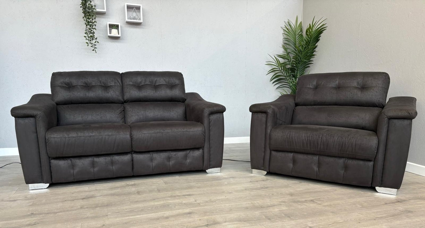 DFS - La-Z-Boy NEW HOLLYWOOD Fabric 2 Seater Sofa + Cuddler Armchair, Power