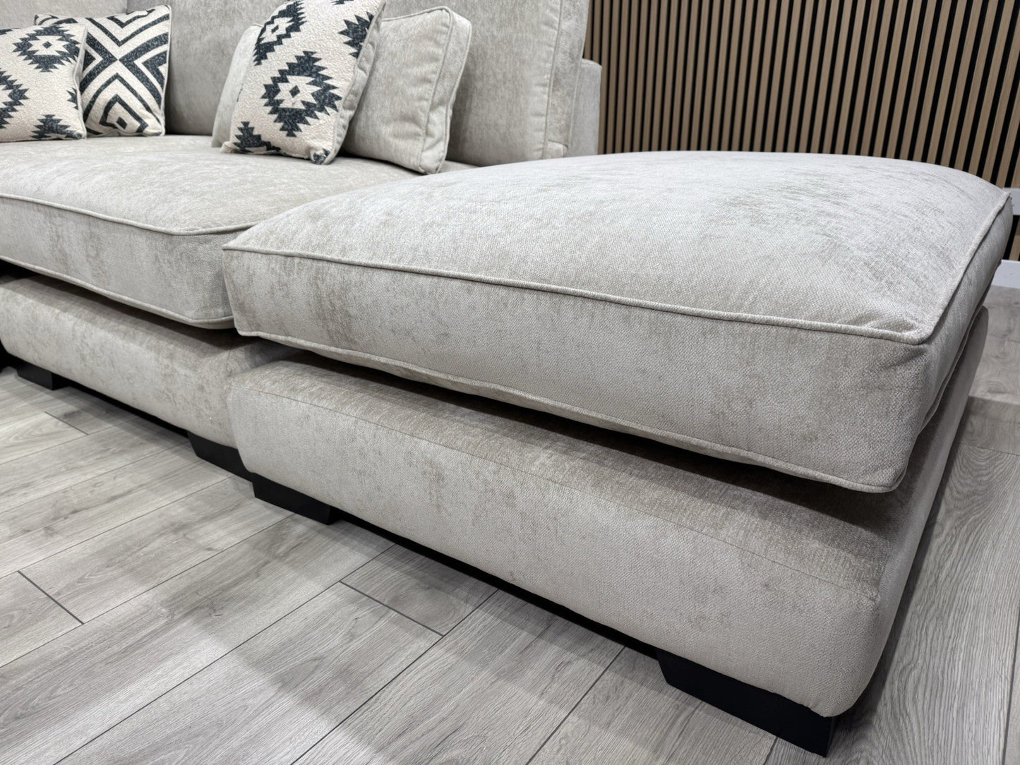 Sofology CAVALLI Style Fabric Open Chaise Corner Sofa + Footstool RRP £5398 Made To Order